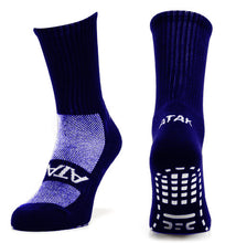 Load image into Gallery viewer, ATAK SHOX Mid-Leg Grip Socks Navy - RRP £10