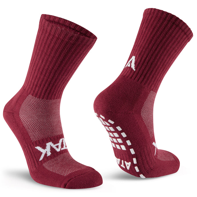 ATAK SHOX Mid-Leg Grip Socks Maroon - RRP £10