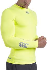 Canterbury Baselayer FLURCold Longsleeve Turtle Fluro Yellow Top Men's